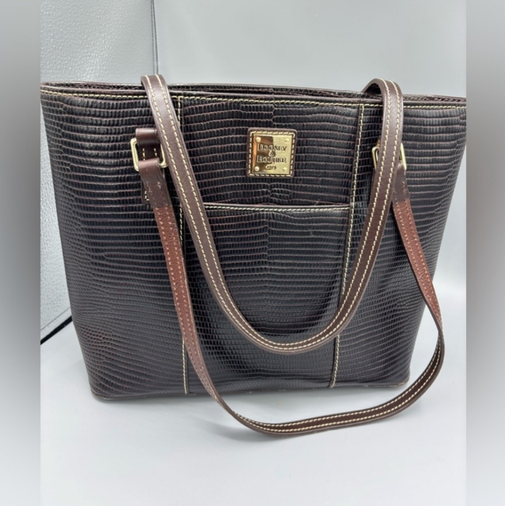 DOONEY & BOURKE Brown LizardEmbossed Small Lexington Shopper Bag